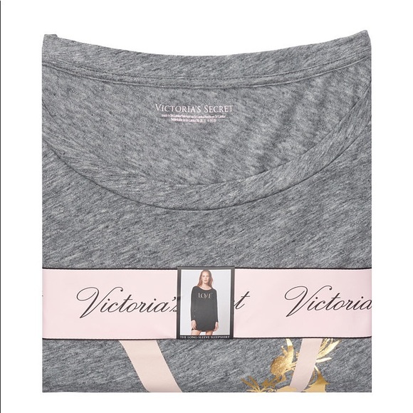 NWT Victoria’s Secret Grey Cotton Sleep Shirt - Picture 5 of 5